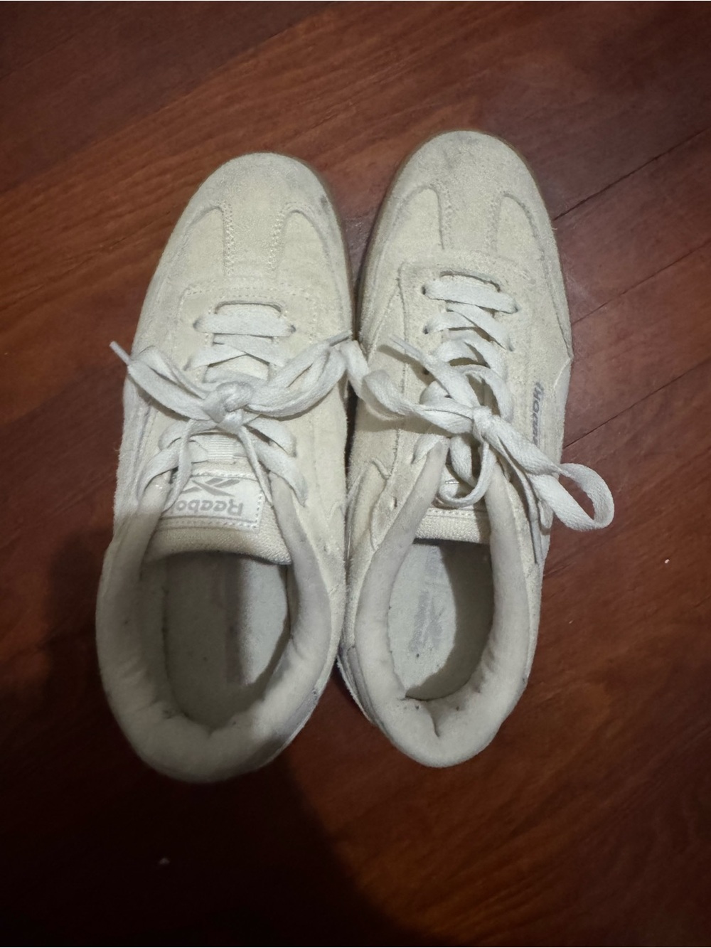 Reebok Off-White Suede Low-Top Sneakers - Picture 2 of 15